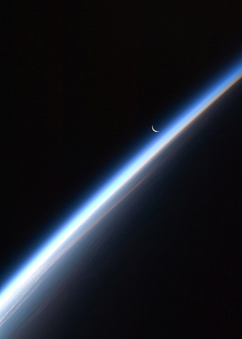 Photo:  Crescent Moon, Earth’s Atmosphere